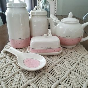 Rae Dunn Pink Dotted Set